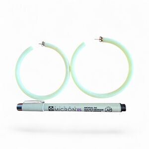 Vintage Pale Yellow Hoop Earrings